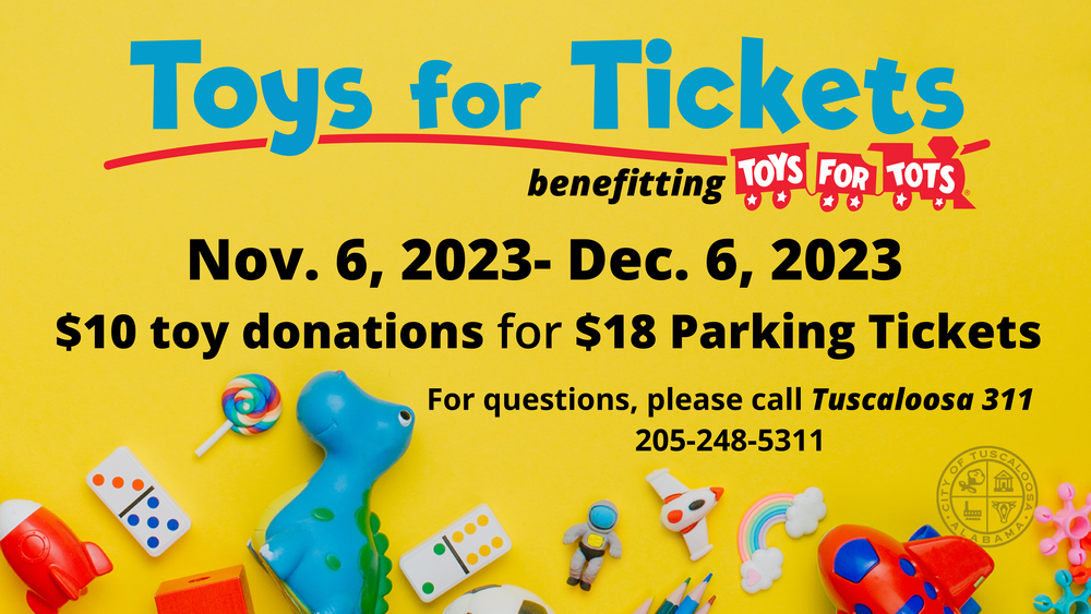 Tuscaloosa to Accept Toy Donations for Overtime Parking Ticket Fines